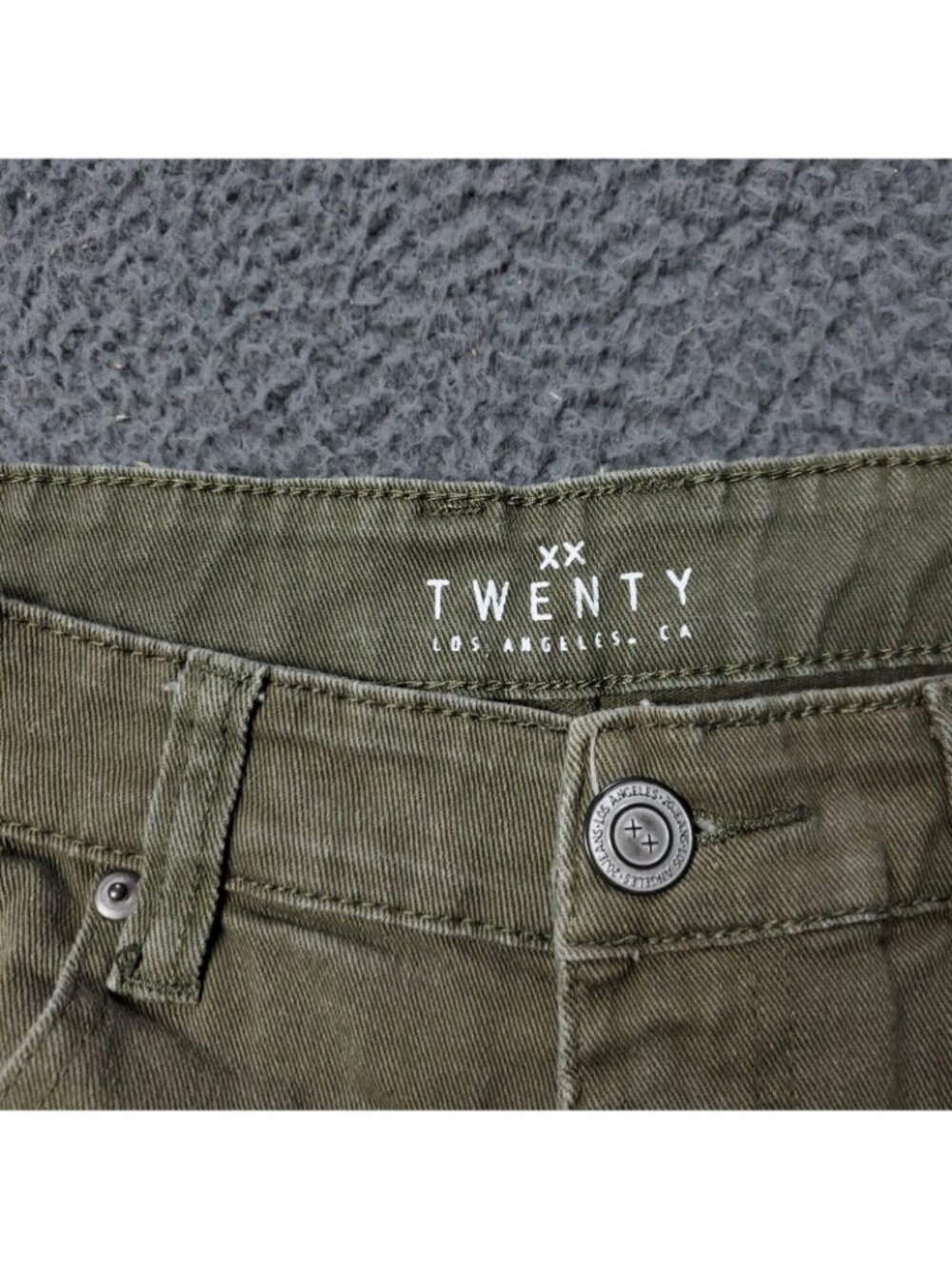 XX Twenty Jeans Mens 32x30 Cotton Spandex Denim Khaki Green Pants Casual Adult - Picture 3 of 13